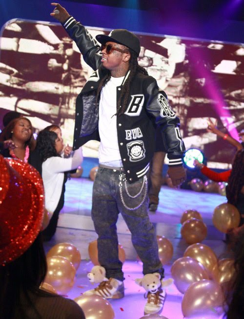 Lil Wayne Rocks adidas x Jeremy Scott Teddy Bears | ShoeBizSF